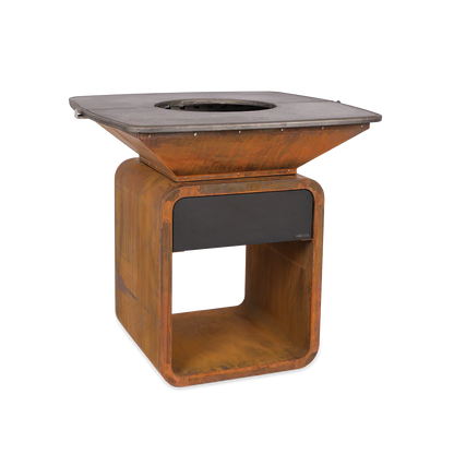 MOESTA ONE Corten avec Plaque en Fonte | Grill 3 en 1 Premium | Cuisson Professionnelle & Design Allemand